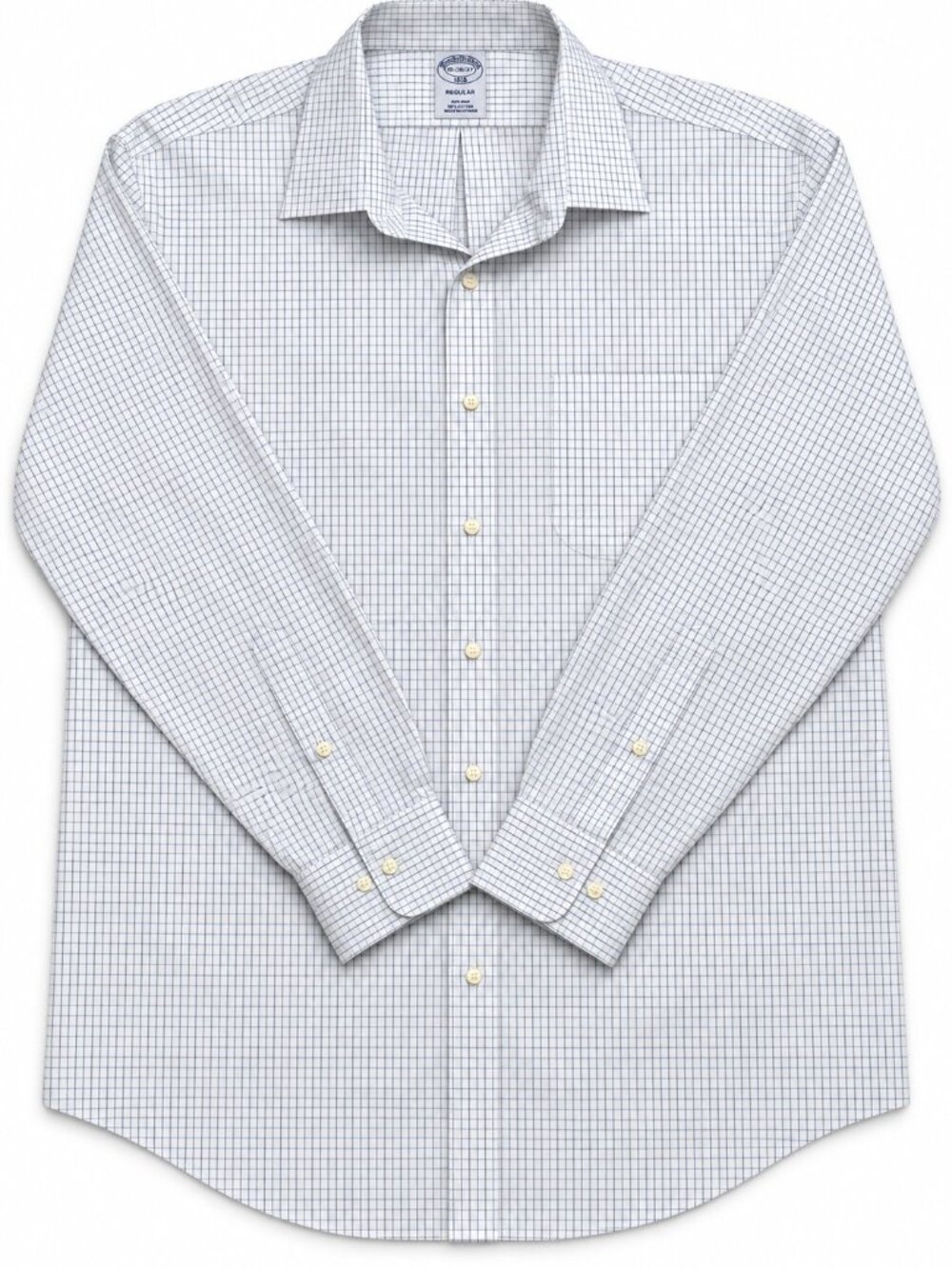 Brooks Brothers 1818 Madison Blue Micro-Check Shirt 18-35